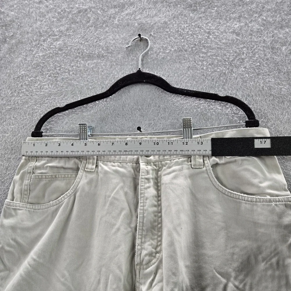 VINTAGE Quiksilver Men Pants 36 Beige Cargo Twill Baggy 90s 32